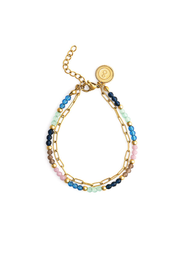 Singularu Pulsera Dye Dots Bruma Acero Ba&ntilde;o Oro amarillo