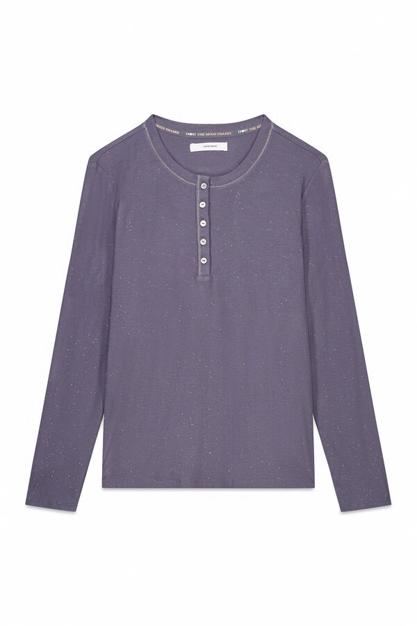 Women'secret Camiseta manga larga viscosa gris brillo gris