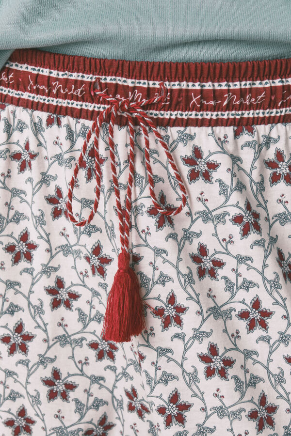 Women'secret Pantal&oacute;n largo 100% algod&oacute;n estampado flores estampado