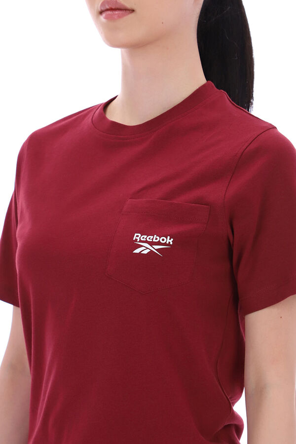 Reebok Camiseta deportiva con bolsillo y logo Reebok burdeos