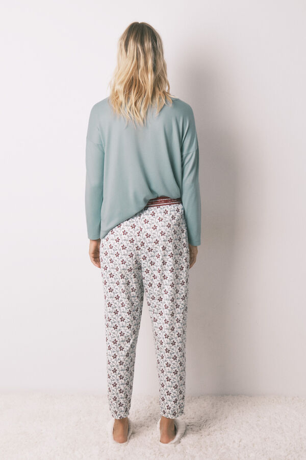 Women'secret Pantal&oacute;n largo 100% algod&oacute;n estampado flores estampado