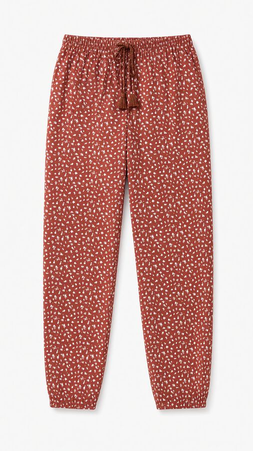 Women'secret Pantal&oacute;n largo mini flor marr&oacute;n marr&oacute;n