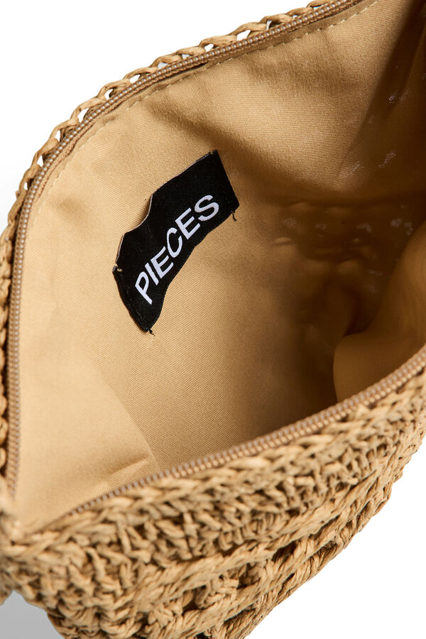 Pieces Bolso Paperstraw con cremallera nude
