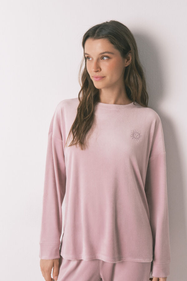 Women'secret Pijama largo canal&eacute; terciopelo rosa  rosa