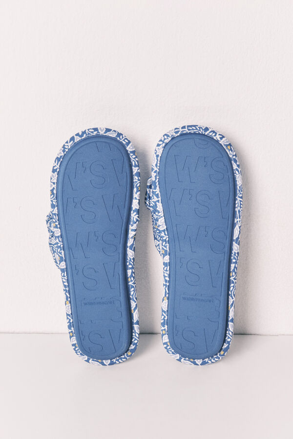 Women'secret Pack viaje zapatillas casa azul estampado
