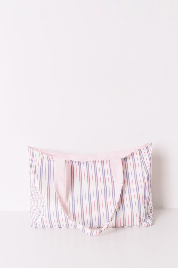 Women'secret Bolso tote solidario algod&oacute;n rayas estampado