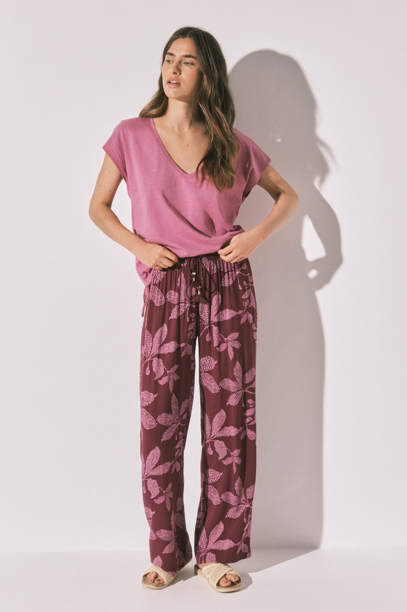 Women'secret Camiseta algod&oacute;n frunce lila