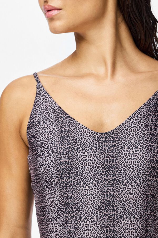 Pieces Ba&ntilde;ador triangular animal print negro