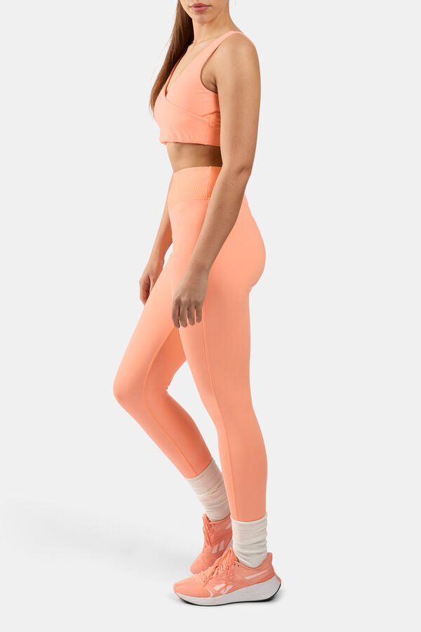 Reebok Sujetador deportivo cuello pico coral