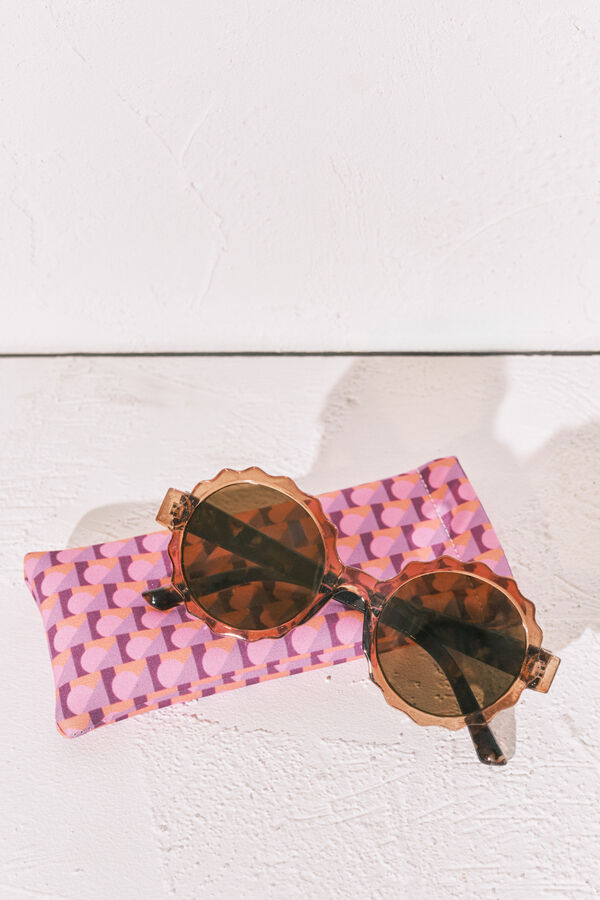Women'secret Gafas de sol con funda estampada marr&oacute;n
