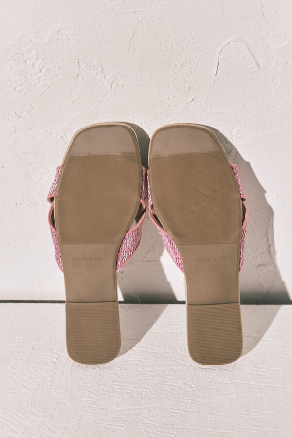 Women'secret Sandalias pala rafia rosa rosa