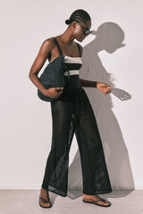 Women'secret Pantal&oacute;n punto efecto red negro negro