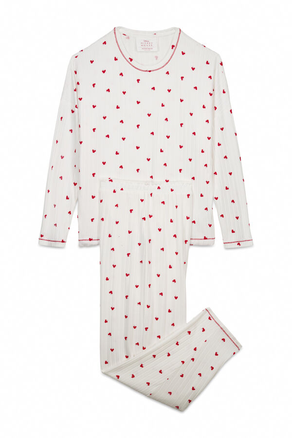 Women'secret Pijama largo estampado Mickey Cherry blanco