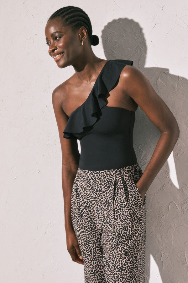 Women'secret Pantal&oacute;n fluido animal print blanco