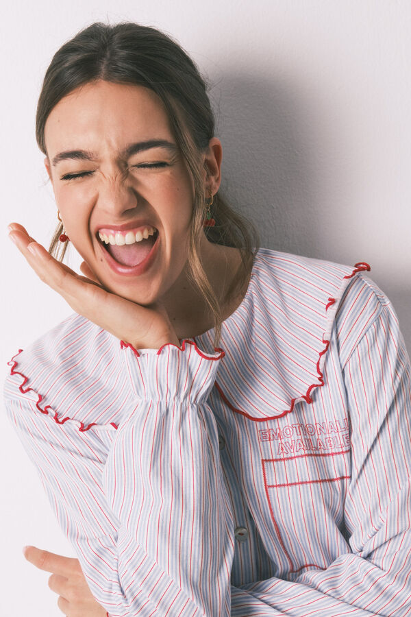 Women'secret Pijama largo algod&oacute;n cuello bobo estampado