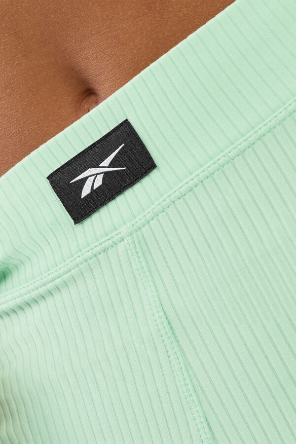 Reebok Malla acanalada con pu&ntilde;os de estribo verde