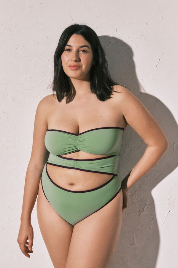 Women'secret Ba&ntilde;ador bandeau aberturas frontales verde verde
