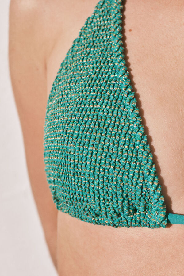 Women'secret Top bikini cortina halter lurex verde verde