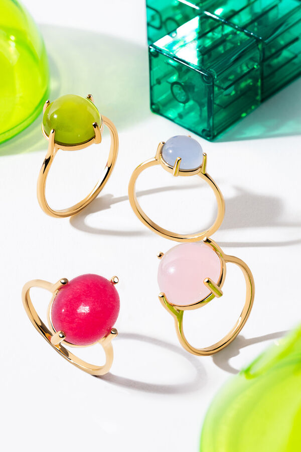 Singularu Anillo Celebrate Pink Ba&ntilde;o Oro amarillo