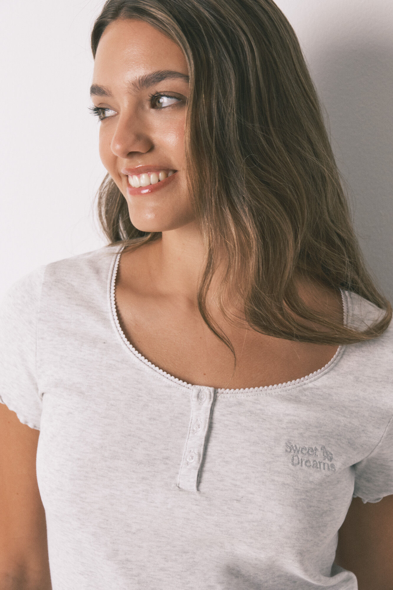 Women'secret Camiseta manga corta algod&oacute;n gris 