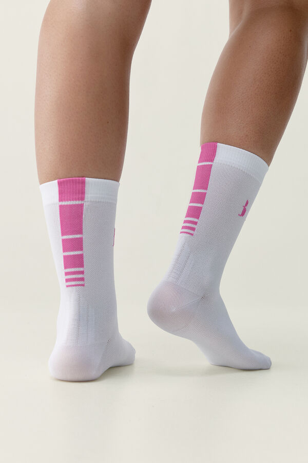 Born Living Yoga Calcetines Acari blanco/rosa fucsia estampado