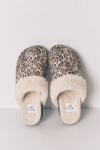 Women'secret Zapatillas tipo zueco borreguito animal print