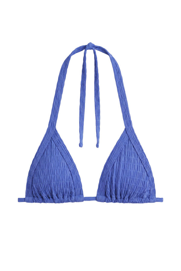 Women'secret Top bikini cortina tejido smock azul azul
