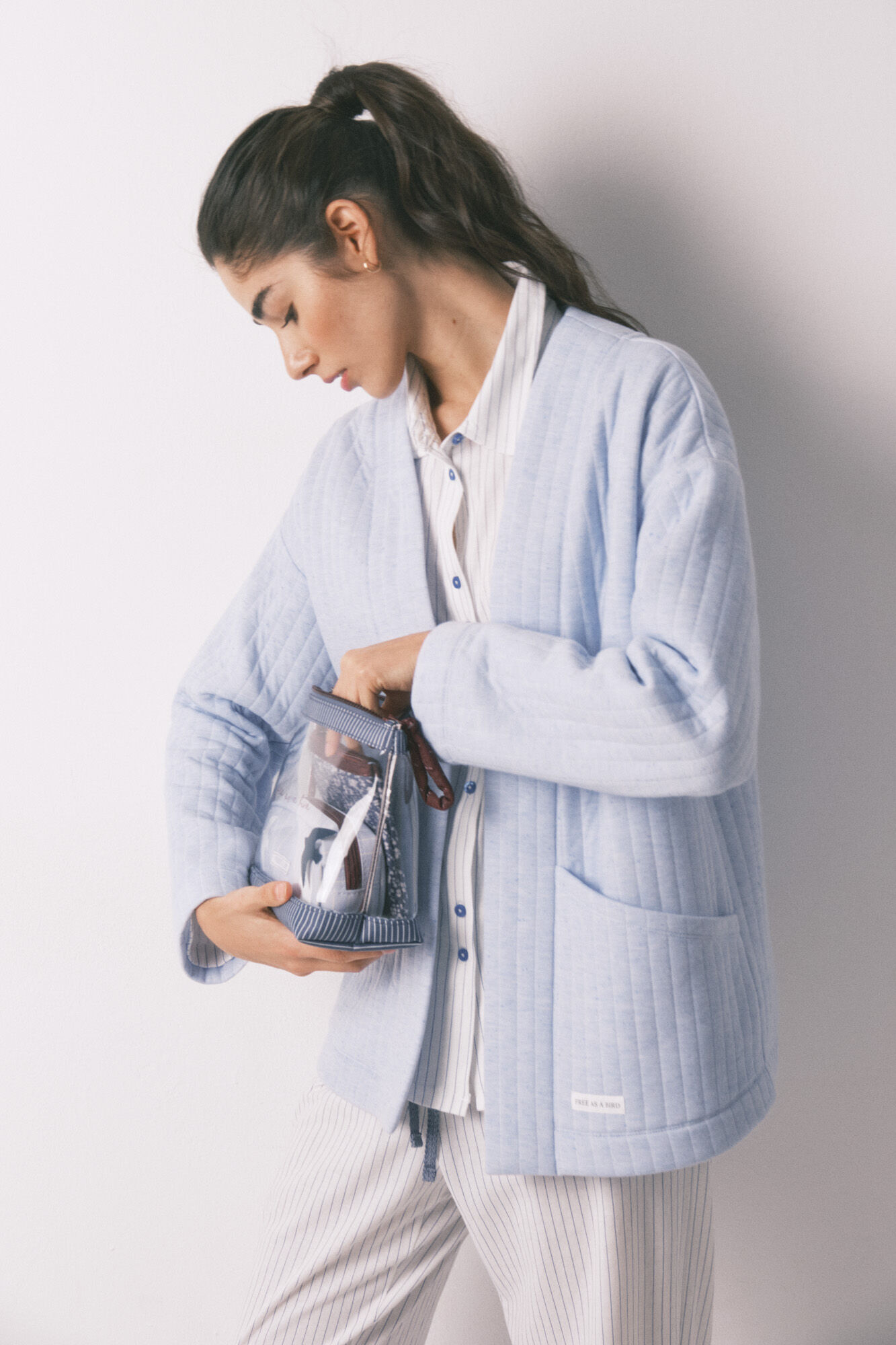 Women'secret Bata corta alcochada azul