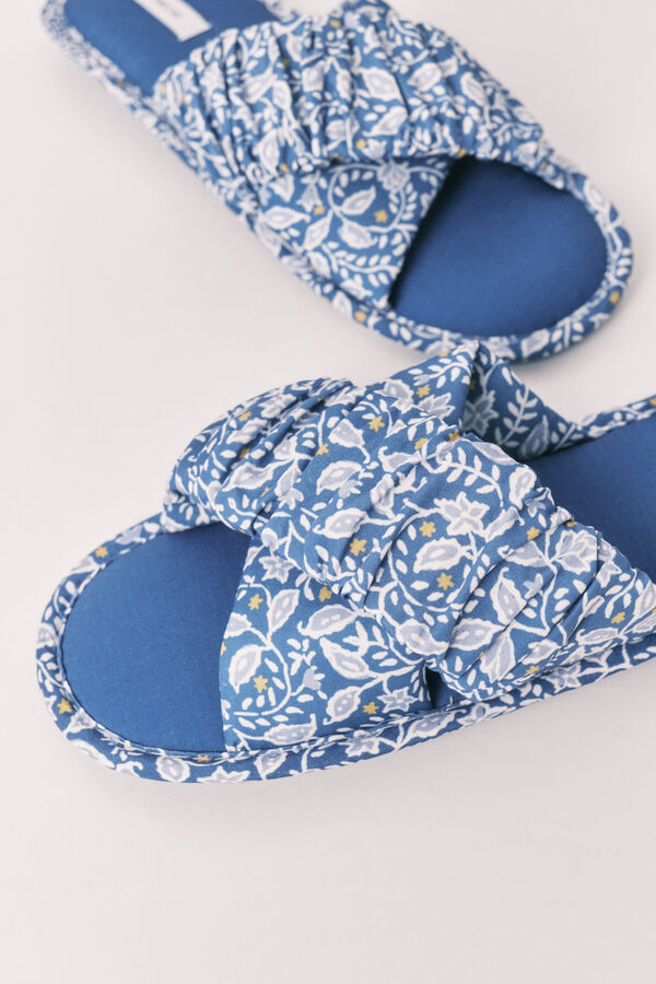 Women'secret Pack viaje zapatillas casa azul estampado