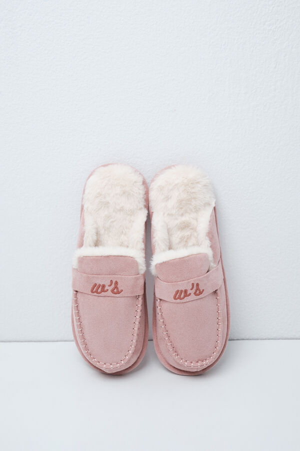 Women'secret Zapatillas casa mocas&iacute;n forrado rosa rosa