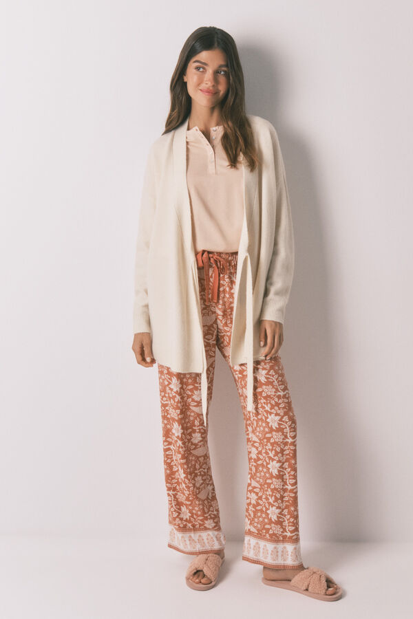 Women'secret Cárdigan tricot beige marfil