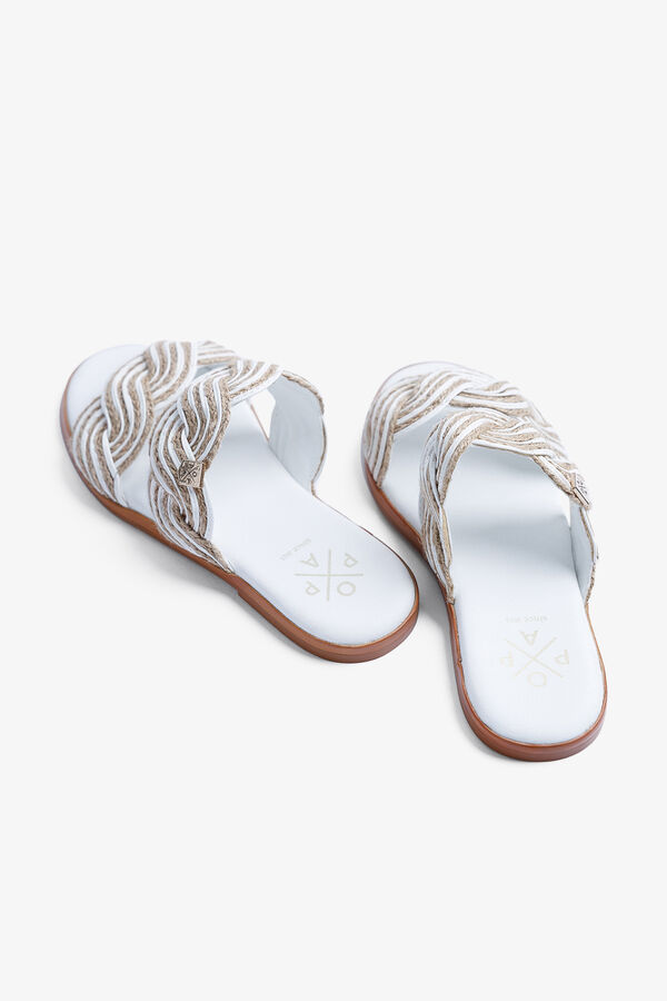 Popa Sandalia plana Clicos Yute blanco