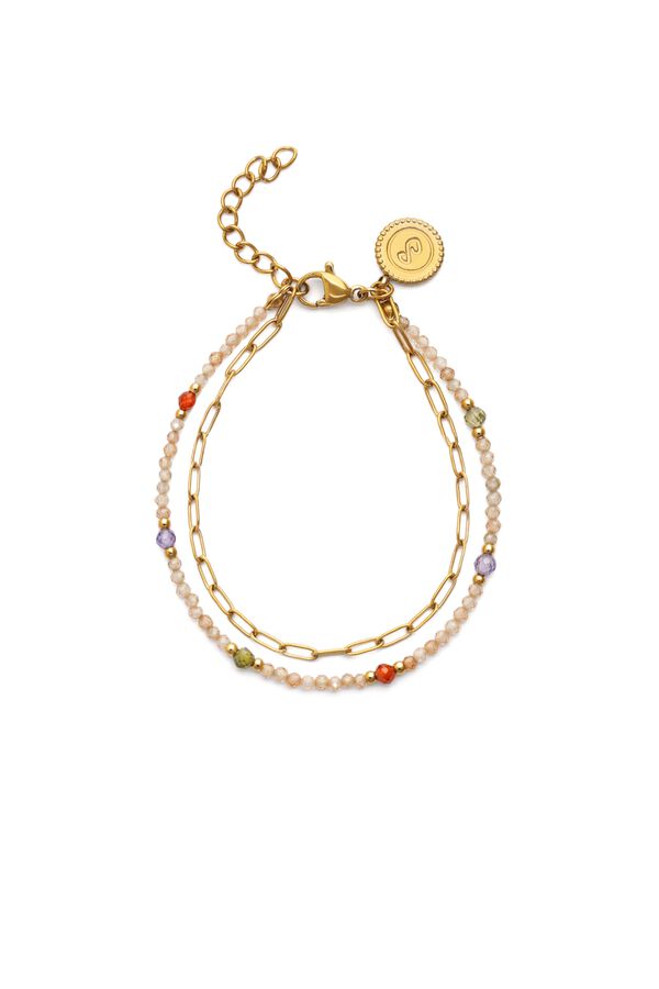 Singularu Pulsera Double Glam Acero B.Oro  amarillo