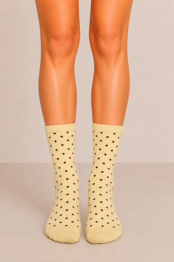 Pieces Calcet&iacute;n estampado lurex amarillo