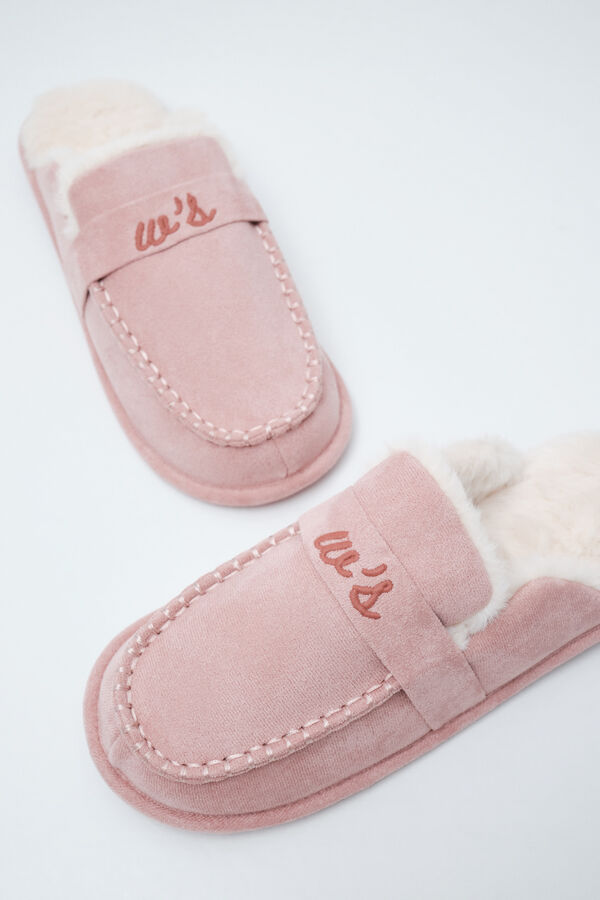 Women'secret Zapatillas casa mocas&iacute;n forrado rosa rosa