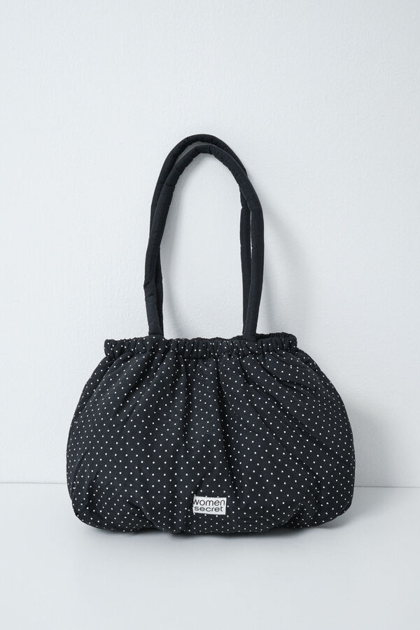 Women'secret Bolso acolchado fruncido negro