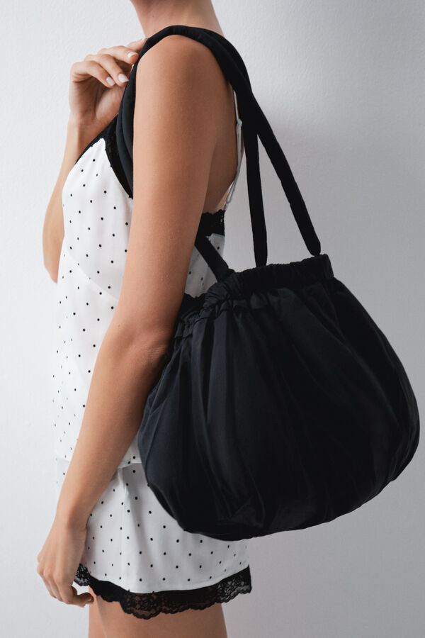 Women'secret Bolso acolchado fruncido negro
