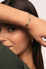 Singularu Pulsera Dye Dots Bruma Acero Ba&ntilde;o Oro amarillo