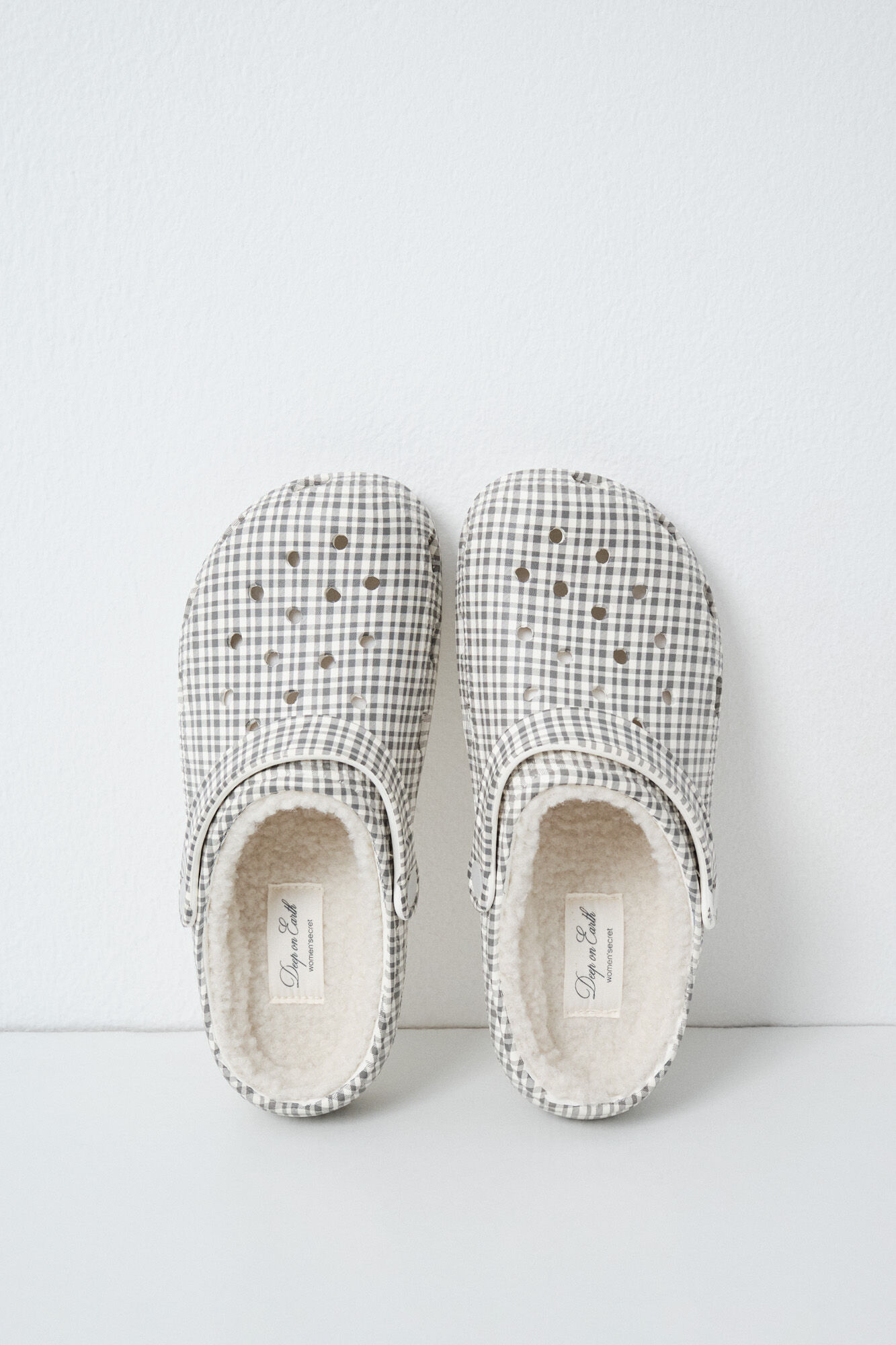 Women'secret Zapatillas casa zueco forrado cuadros