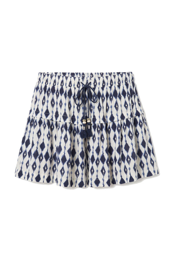 Women'secret Pantal&oacute;n corto vuelo estampado  azul estampado