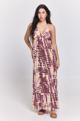 Pieces Vestido estilo playero viscosa glitter rojo