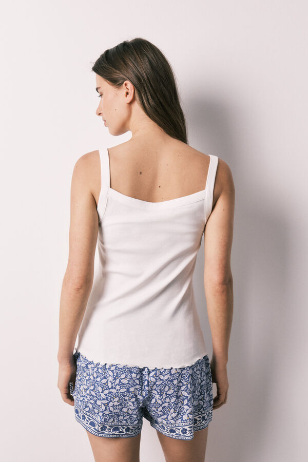 Women'secret Pijama corto tirantes blanco marfil