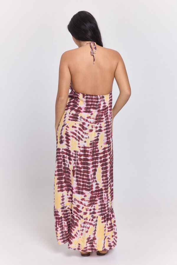 Pieces Vestido estilo playero viscosa glitter rojo