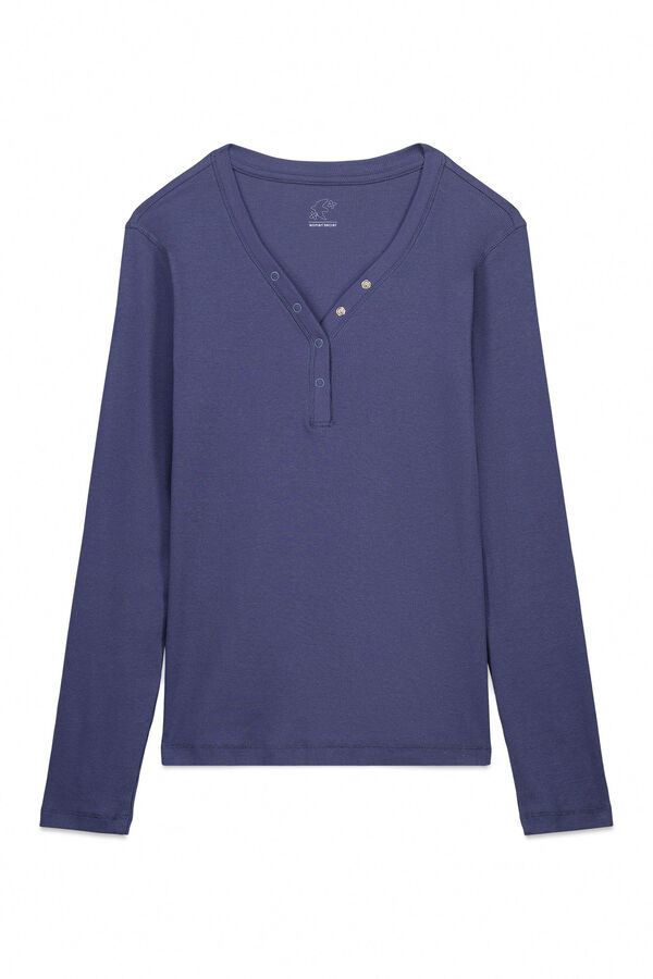 Women'secret Camiseta manga larga algod&oacute;n canal&eacute; azul azul