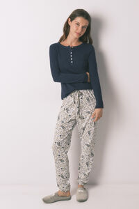 Women'secret Pantal&oacute;n largo algod&oacute;n estampado Paisley