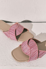 Women'secret Sandalias pala rafia rosa rosa