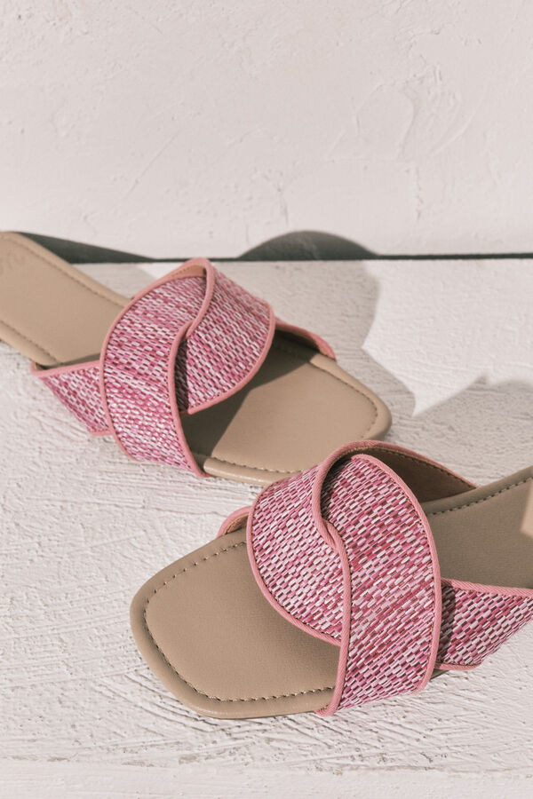 Women'secret Sandalias pala rafia rosa rosa