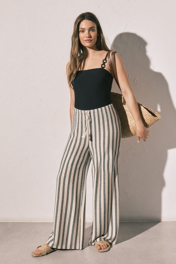 Women'secret Pantal&oacute;n largo estructura rayas estampado
