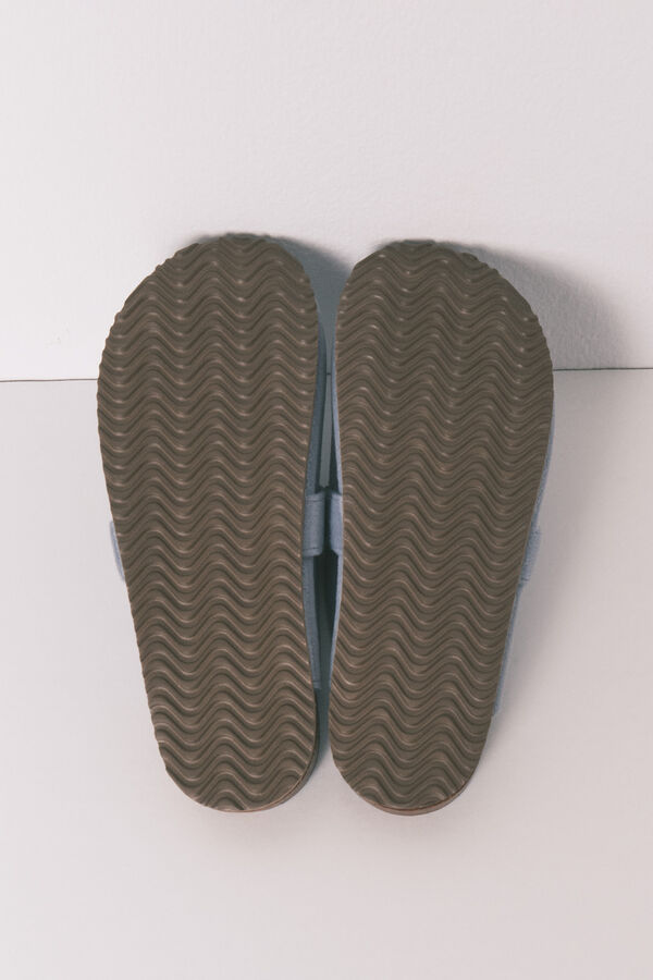 Women'secret Zapatillas casa tipo zueco azul azul