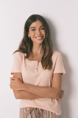 Women'secret Pijama Capri algod&oacute;n estampado rosa amarillo naranja